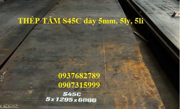 Thép tấm S45C dày 5mm Thép tấm S45C dày 5mm