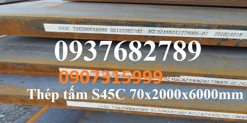 Thép tấm C45( S45C) dày 70mm Thép tấm C45( S45C) dày 70mm
