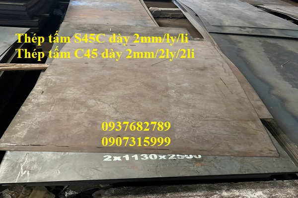 Thép tấm C45 dày 2mm hay 2ly